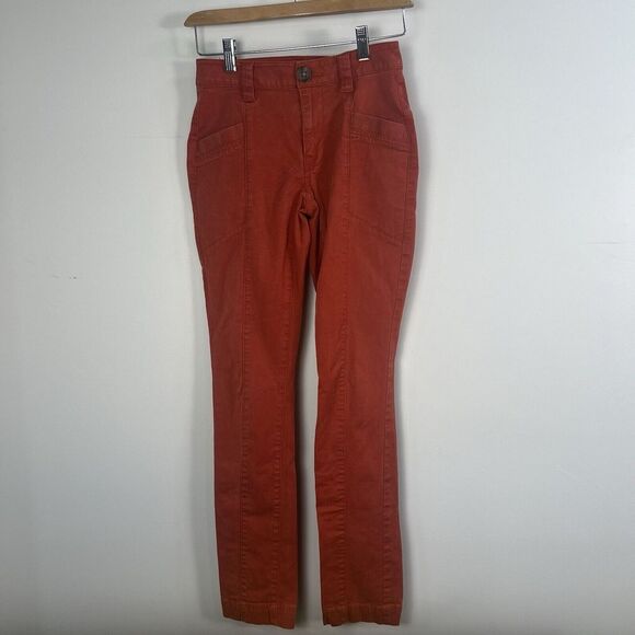 Cabi Womens Pants Size 0 Faded Red Tapered Leg Pockets Classic Casual Comfort - Picture 1 of 11